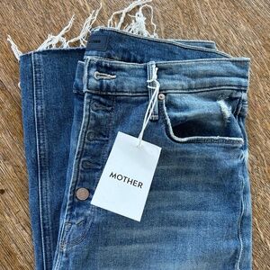 NWT MOTHER Denim Jeans Pixie Dazzler Ankle Fray 29